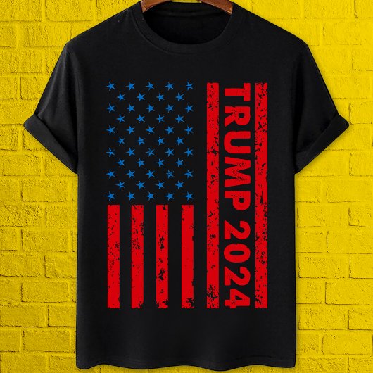 Trump 2024 Amerikaanse vlag Pro anti Biden T-shirt