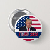 Trump 2024 Amerikaanse vlag Ronde Button 5,7 Cm (Voorkant /achterkant)