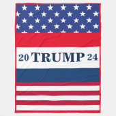 Trump 2024 Amerikaanse vlag rood wit en blauw Fleece Deken (Voorkant)