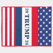 Trump 2024 Amerikaanse vlag rood wit en blauw Fleece Deken (Voorkant (Horizontaal))