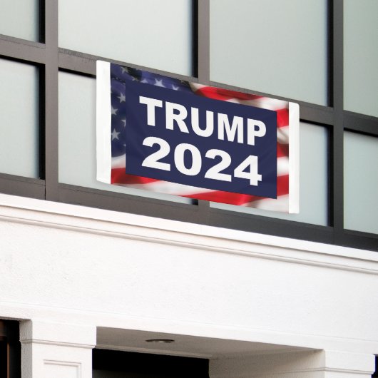 Trump 2024 Amerikaanse vlag Spandoek (Buitenkant Gebouw)