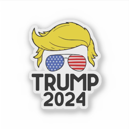 Trump 2024 Amerikaanse vlag Sticker (Voorkant)