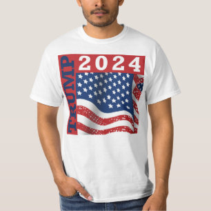 Trump 2024 Amerikaanse vlag T-shirt