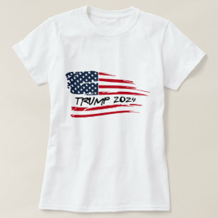 Trump 2024 Amerikaanse vlag T-shirt