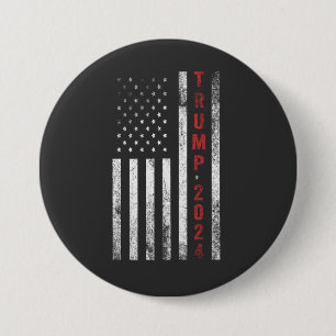 Trump 2024 Amerikaanse Vlag Vervaaide Vintage Cade Ronde Button 7,6 Cm