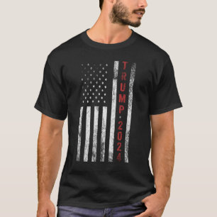 Trump 2024 Amerikaanse Vlag Vervaaide Vintage Cade T-shirt