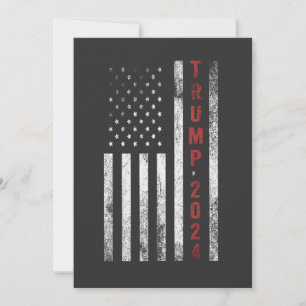 Trump 2024 Amerikaanse Vlag Vervallen Vintage Cade Kaart