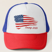 Trump 2024 Battle Flag Trucker Pet (Voorkant)