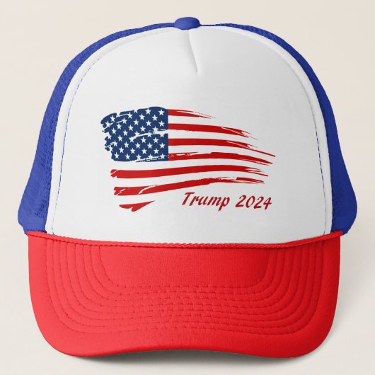 Trump 2024 Battle Flag Trucker Pet (Voorkant)