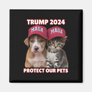Trump 2024 Bescherm onze huisdieren Grappig Eet on Magneet