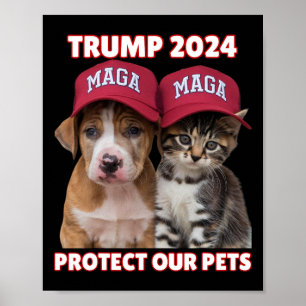 Trump 2024 Bescherm onze huisdieren Grappig Eet on Poster