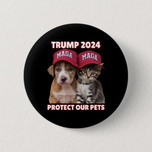 Trump 2024 Bescherm onze huisdieren Grappig Eet on Ronde Button 5,7 Cm