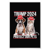 Trump 2024 Bescherm onze huisdieren Katten Honden  Foto Afdruk (Voorkant)
