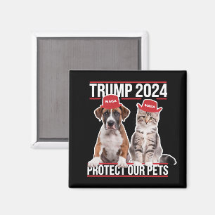 Trump 2024 Bescherm onze huisdieren Katten Honden  Magneet