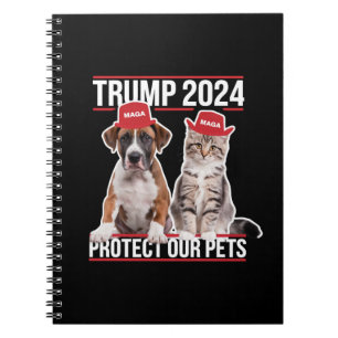 Trump 2024 Bescherm onze huisdieren Katten Honden Notitieboek