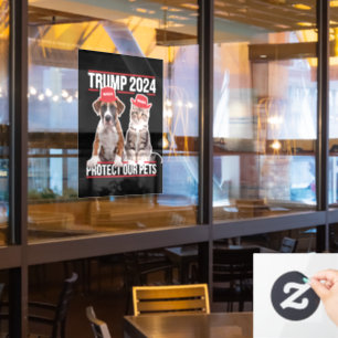 Trump 2024 Bescherm onze huisdieren Katten Honden  Raamsticker