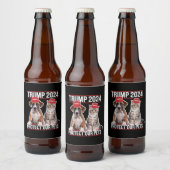 Trump 2024 Bescherm onze huisdieren Kattenhonden M Bier Etiket (Flessen)