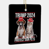 Trump 2024 Bescherm onze huisdieren Kattenhonden M Keramisch Ornament (Rechts)