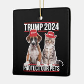 Trump 2024 Bescherm onze huisdieren Kattenhonden M Keramisch Ornament (Links)