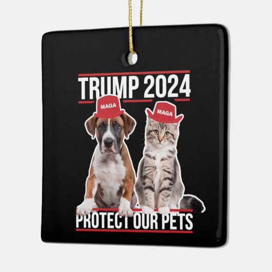 Trump 2024 Bescherm onze huisdieren Kattenhonden M Keramisch Ornament (Links)