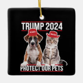 Trump 2024 Bescherm onze huisdieren Kattenhonden M Keramisch Ornament (Voorkant)