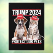 Trump 2024 Bescherm onze huisdieren Kattenhonden M Raamsticker (Vel 3)