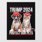 Trump 2024 Bescherm onze huisdieren Kattenhonden M Raamsticker (Vel)