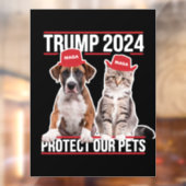 Trump 2024 Bescherm onze huisdieren Kattenhonden M Raamsticker (Vel 2)
