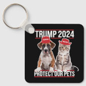 Trump 2024 Bescherm onze huisdieren Kattenhonden M Sleutelhanger (Voorkant)