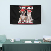 Trump 2024 Bescherm onze huisdieren Kattenhonden M Spandoek (Beurs)