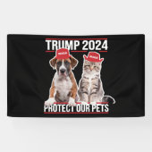 Trump 2024 Bescherm onze huisdieren Kattenhonden M Spandoek (Horizontaal)