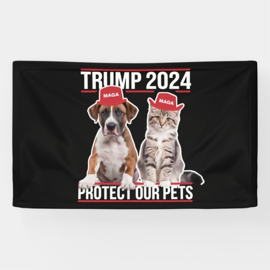 Trump 2024 Bescherm onze huisdieren Kattenhonden M Spandoek (Horizontaal)