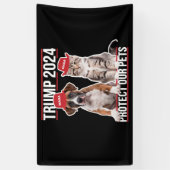 Trump 2024 Bescherm onze huisdieren Kattenhonden M Spandoek (Verticaal)