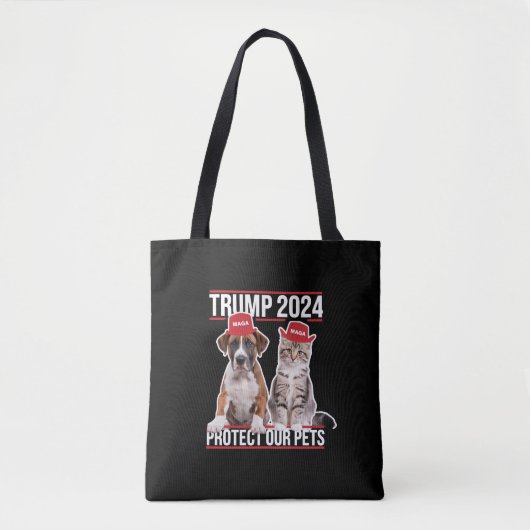 Trump 2024 Bescherm onze huisdieren Kattenhonden M Tote Bag (Voorkant)