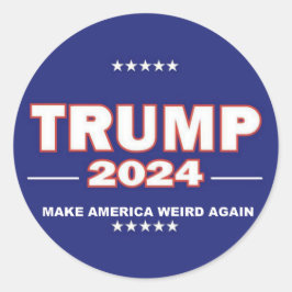 TRUMP 2024 BLAUW RONDE STICKER