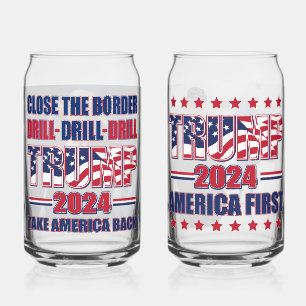Trump 2024 blikvorm glas