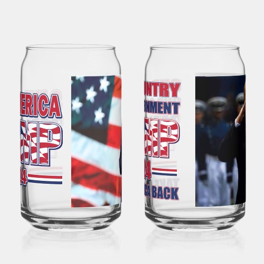 Trump 2024 blikvorm glas (Links)