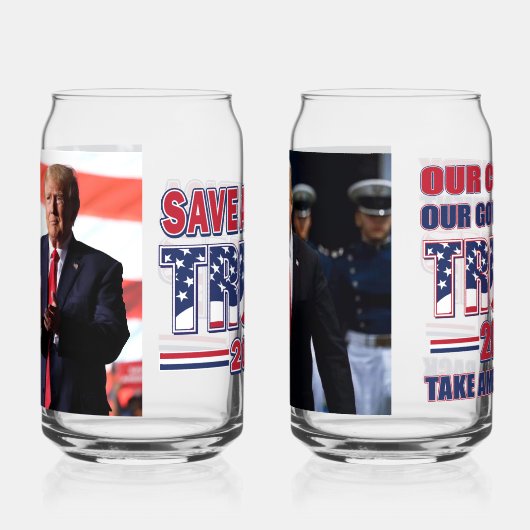 Trump 2024 blikvorm glas (Rechts)