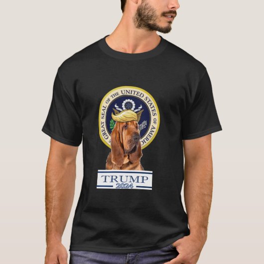 Trump 2024 Bloodhound T-Shirt (Voorkant)