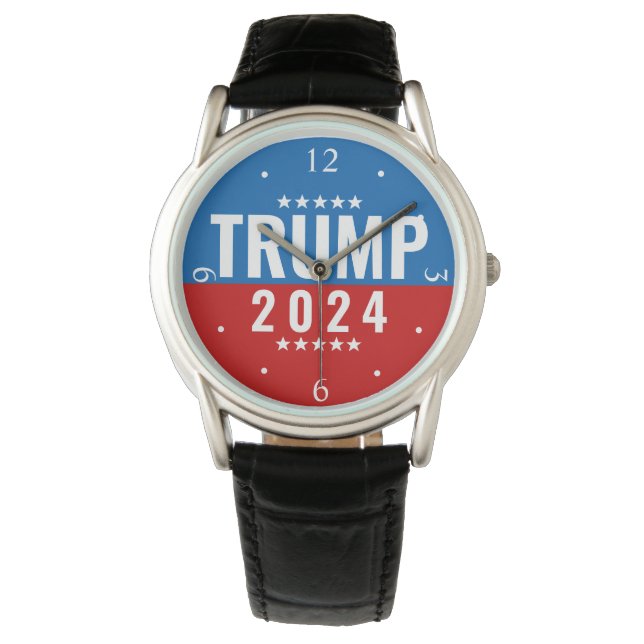 Trump 2024 Bold Patriottisch Horloge (Voorkant)