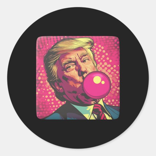 Trump 2024 Bubble Gum Pop Ronde Sticker (Voorkant)
