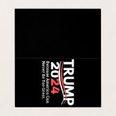 Trump 2024 bumpersticker visitekaartje (Buitenkant ongevouwen)