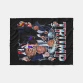 Trump 2024-campagne 90s Rap Trendy Bootleg Fleece Deken (Voorkant (Horizontaal))