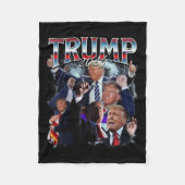 Trump 2024-campagne 90s Rap Trendy Bootleg Fleece Deken (Voorkant)
