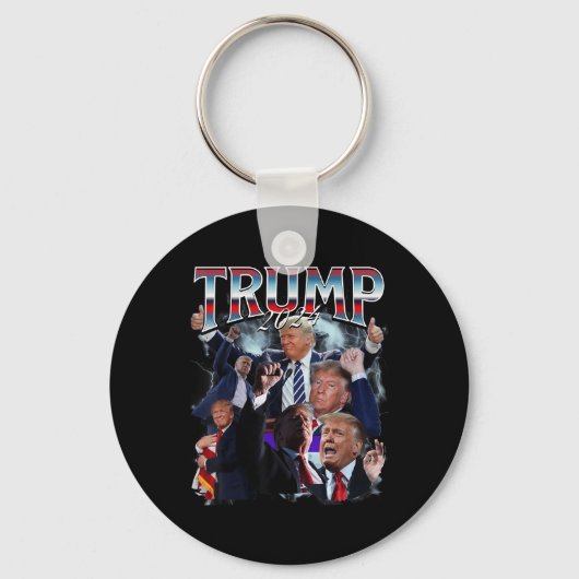 Trump 2024-campagne 90s Rap Trendy Bootleg Sleutelhanger (Voorkant)