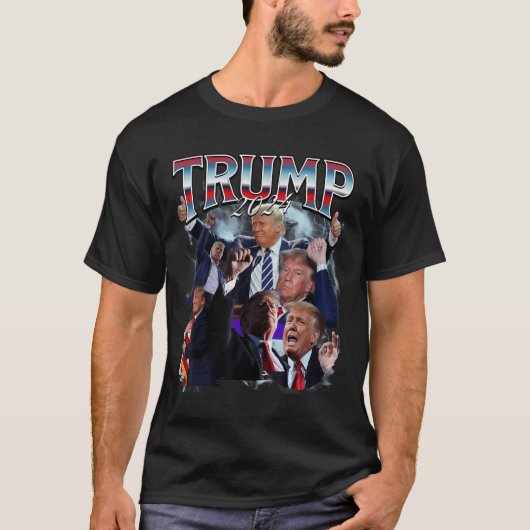Trump 2024-campagne 90s Rap Trendy Bootleg T-shirt (Voorkant)