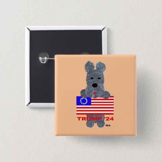 Trump 2024 campagne Button met Schotse Terrier (Voorkant /achterkant)