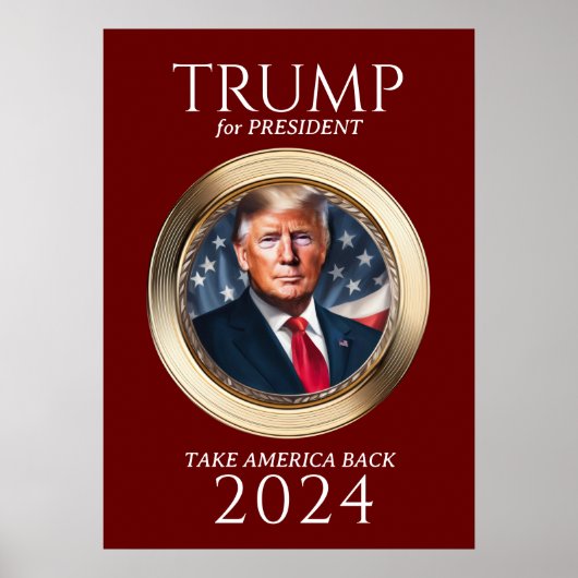 Trump 2024 campagne Republikeinse rode aandenken Poster (Voorkant)