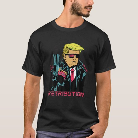 Trump 2024 Cartoon Ik ben je vergeldingsgrappige P T-shirt (Voorkant)