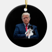 Trump 2024 Cat MAGA Funny Trump Cat Keramisch Ornament (Voorkant)